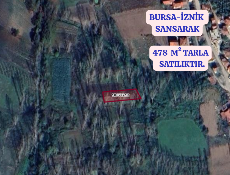 BURSA İZNİK SANSARAK  KÖYÜNDE 478  M² TARLA SATILIKTIR - BURSA İZNİK fotoğraf 2
