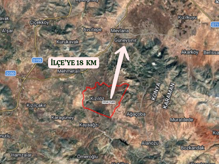KONYA GÜNEYSINIR KIZILÖZ  KÖYÜNDE  795   M²  TARLA  SATILIKTIR - KONYA GÜNEYSINIR fotoğraf 5