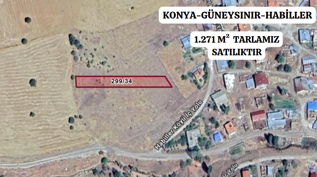 KONYA GÜNEYSINIR HABİLLER KÖYÜNDE 1.271 M² TARLA SATILIKTIR. - KONYA GÜNEYSINIR fotoğraf 3