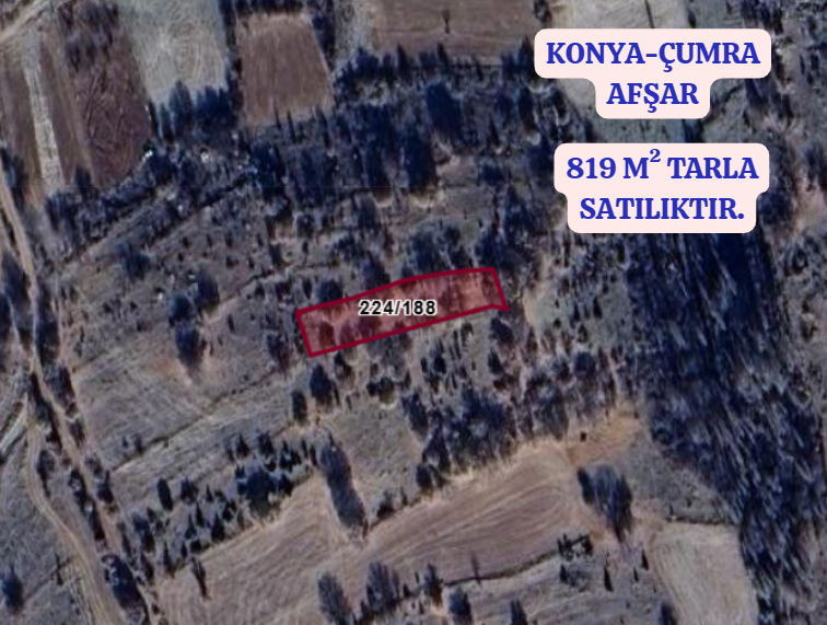 KONYA ÇUMRA AFŞAR   KÖYÜNDE  819  M²  TARLA  SATILIKTIR - KONYA ÇUMRA fotoğraf 2