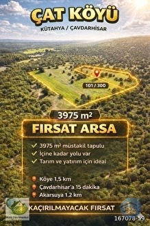 🚨 ÇAVDARHİSAR'DA 3.975 M² TİNY HOUSE VE HAYVANCILIĞA UYGUN FIRSAT ARAZİ 🚨 - KÜTAHYA ÇAVDARHİSAR fotoğraf 11