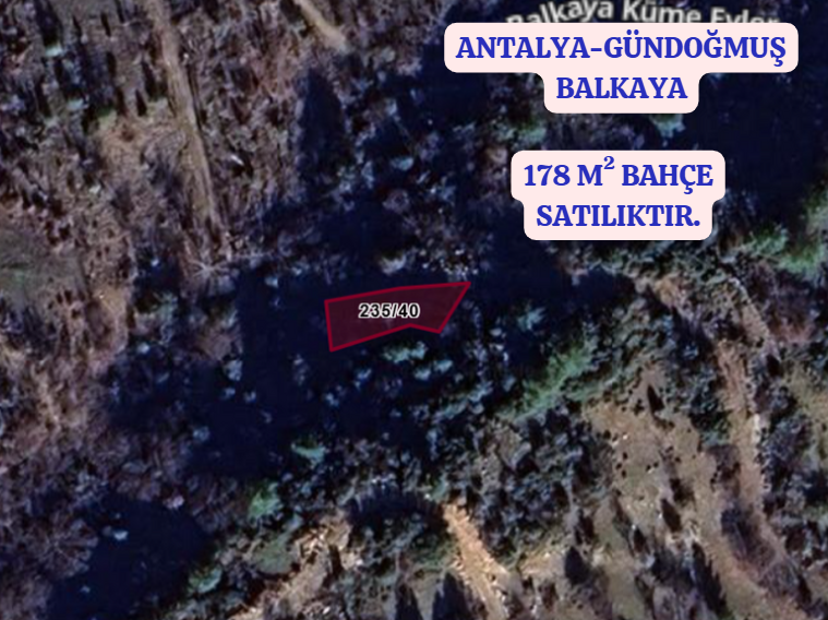 ANTALYA GÜNDOĞMUŞ  BALKAYA  KÖYÜNDE 178 M² BAHÇE SATILIKTIR - ANTALYA GÜNDOĞMUŞ fotoğraf 2