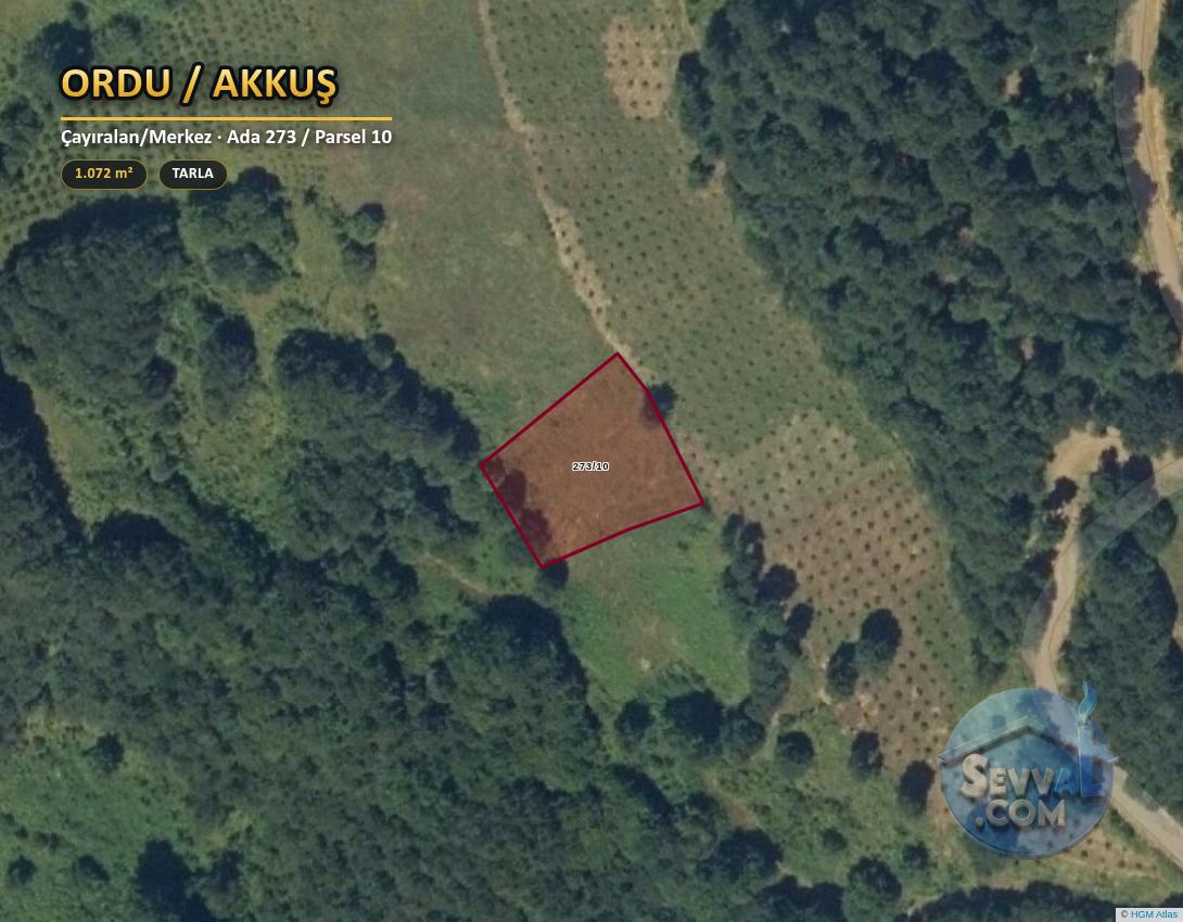 ORDU AKKUŞ ÇAYIRALAN/MERKEZ 1.072 m² SATILIK ARSA - ORDU AKKUŞ fotoğraf 2