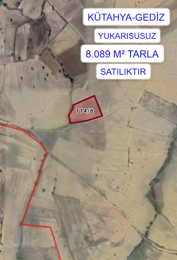 KÜTAHYA GEDİZ YUKARI SUSUZ ' DA 8.089 M² TARLA SATILIKTIR. - KÜTAHYA GEDİZ fotoğraf 3