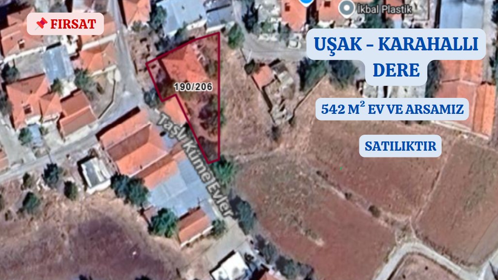 UŞAK KARAHALLI DERE KÖYÜ 542 M² KARGİR 2 KATLI EV VE ARSASI SATILIKTIR - UŞAK KARAHALLI fotoğraf 2