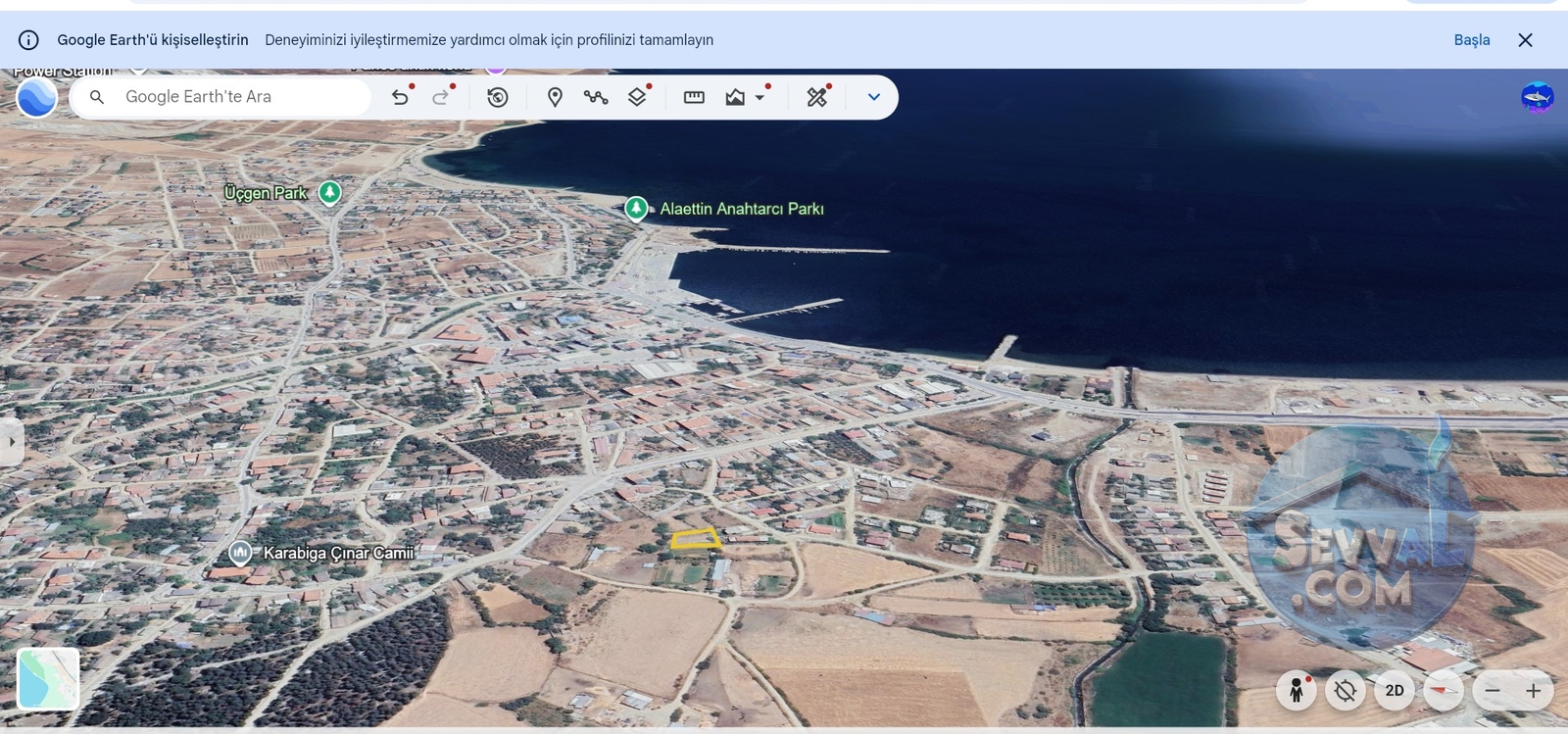 KARABİGA ULUCAMİ DENİZ MANZARALI VİLLA İMARLI ARSA - Çanakkale Biga fotoğraf 2