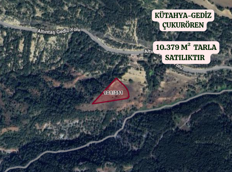 KÜTAHYA GEDİZ ÇUKURÖREN KÖYÜ’NDE 10.379 M² TARLA SATILIKTIR - KÜTAHYA GEDİZ fotoğraf 2