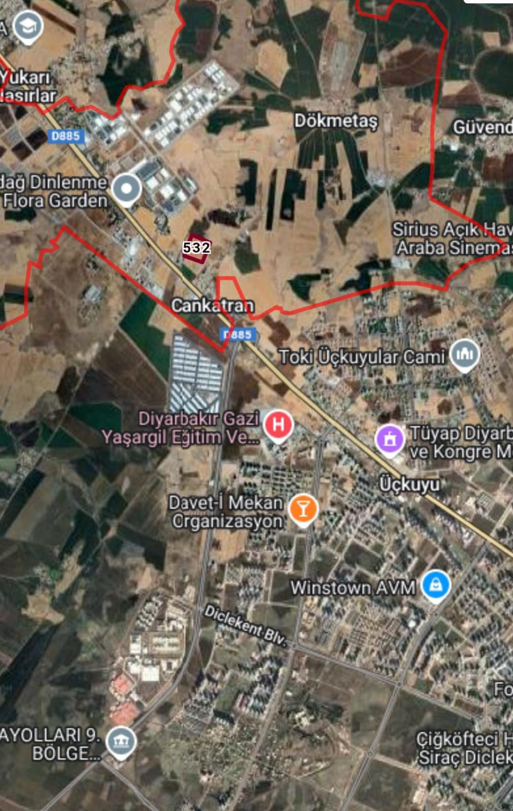 ELAZIĞ YOLUNA 2. PARSELDE GELECEĞE YATIRIM TARLA 2.300M² - DİYARBAKIR YENİŞEHİR fotoğraf 4