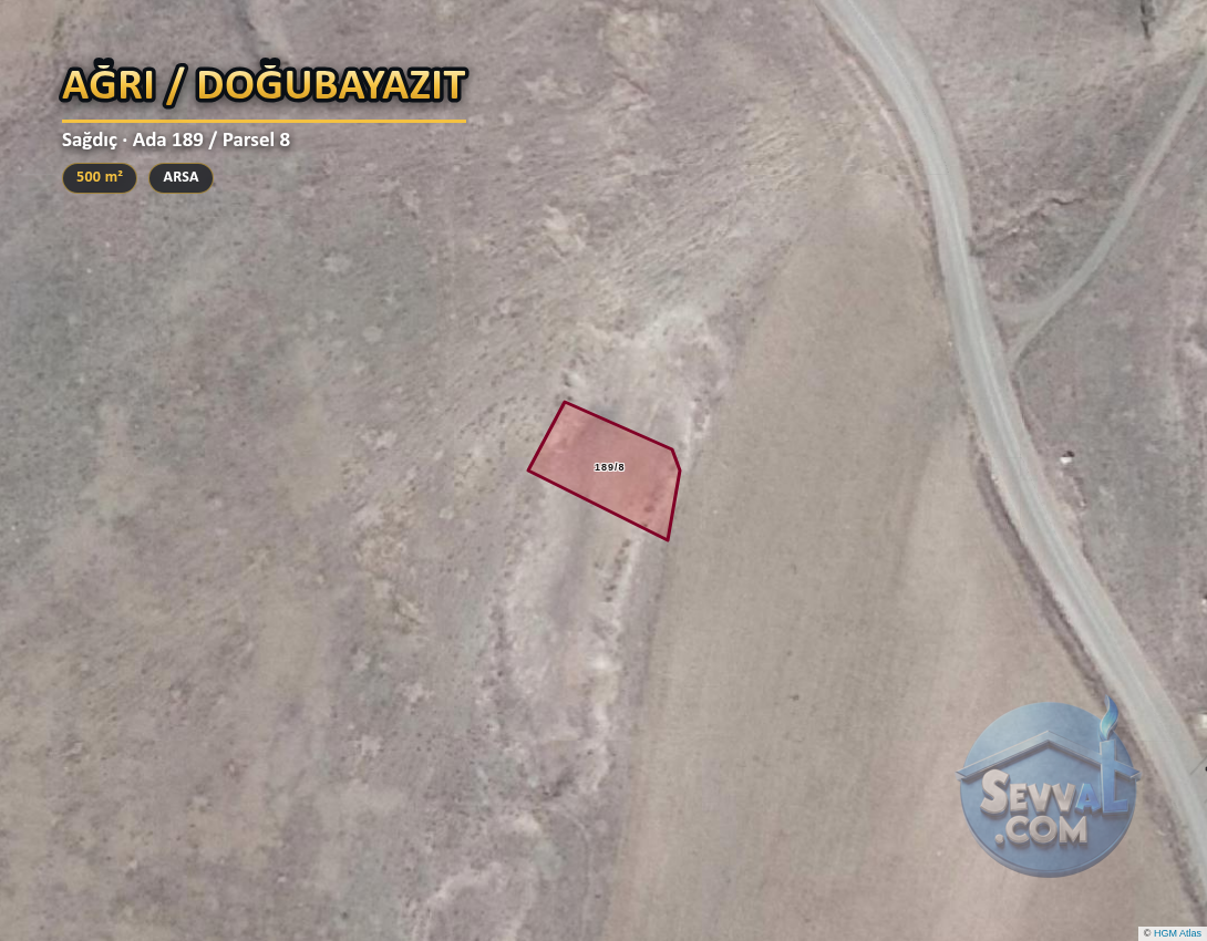 AĞRI DOĞUBAYAZIT SAĞDIÇ 500 m² SATILIK ARSA - AĞRI DOĞUBAYAZIT fotoğraf 2
