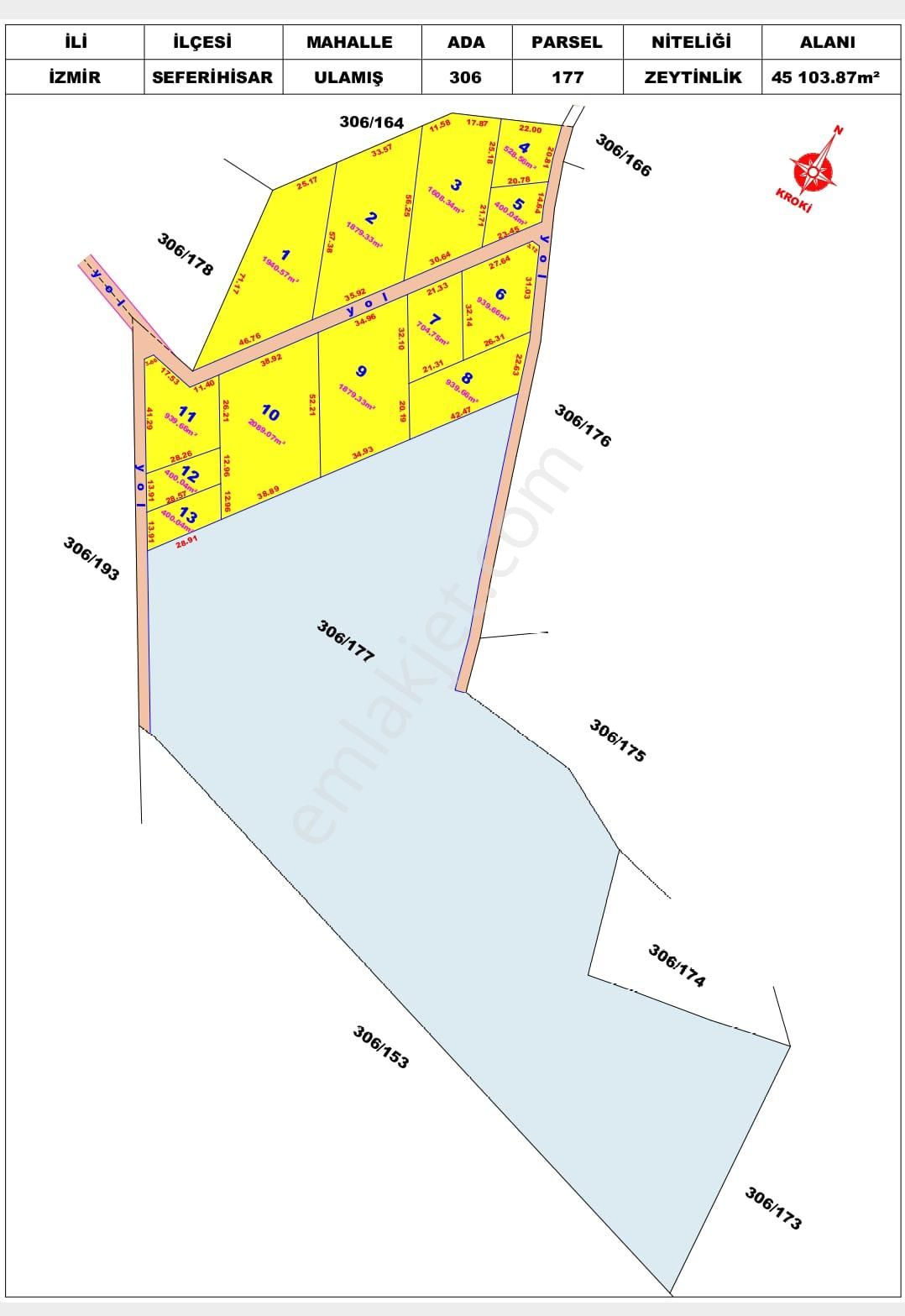 Seferihisar Kavakdere Satılık 110 Ada 7.500m2 İmarlı 35 Adet Villa Arsaları  Fav