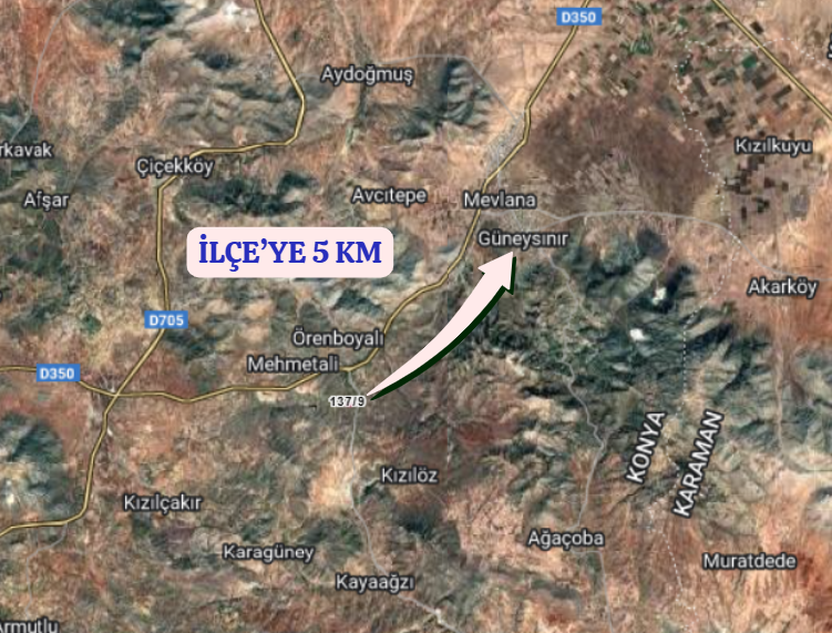 KONYA GÜNEYSINIR MEHMETALİ  KÖYÜNDE 1.296 M²  TARLA  SATILIKTIR - KONYA GÜNEYSINIR fotoğraf 5