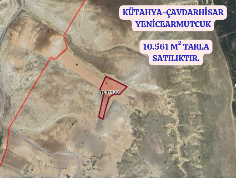 KÜTAHYA ÇAVDARHİSAR YENİCEARMUTCUK  KÖYÜ’NDE 10.561 M² TARLA SATILIKTIR  - KÜTAHYA ÇAVDARHİSAR fotoğraf 2