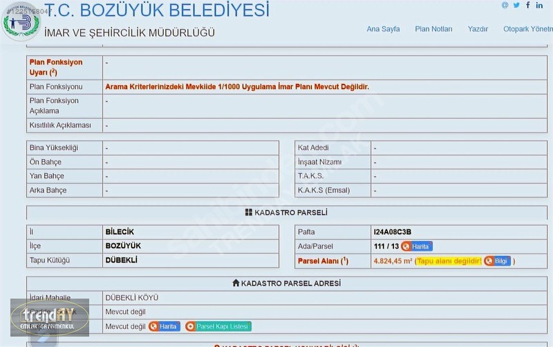 Dübekli Köyü'nde 10.570 m² Kadastral Yola Cepheli Tarlalar - BİLECİK BOZÜYÜK fotoğraf 15