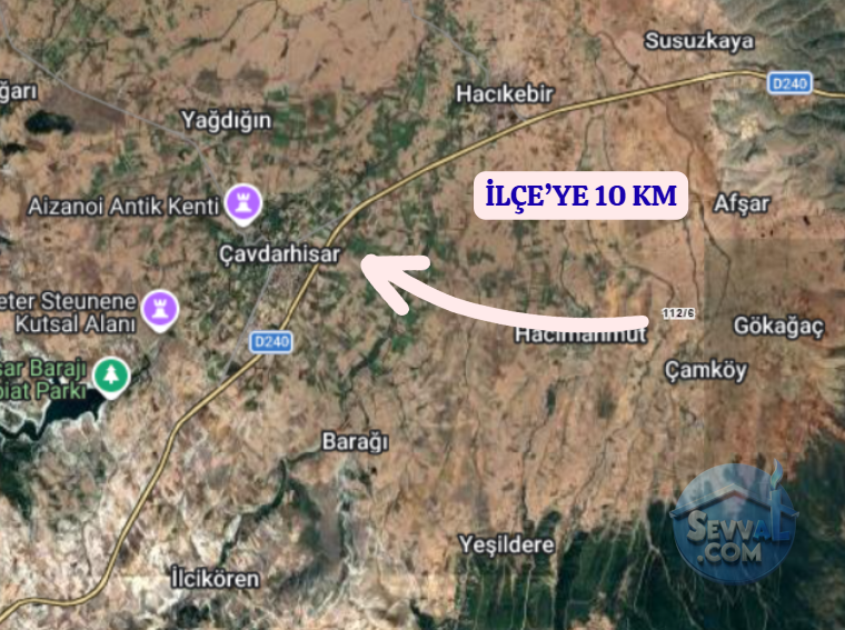 KÜTAHYA ÇAVDARHİSAR GÖKAĞAÇ  KÖYÜNDE  1.576 M²  TARLA SATILIKTIR - KÜTAHYA ÇAVDARHİSAR fotoğraf 5