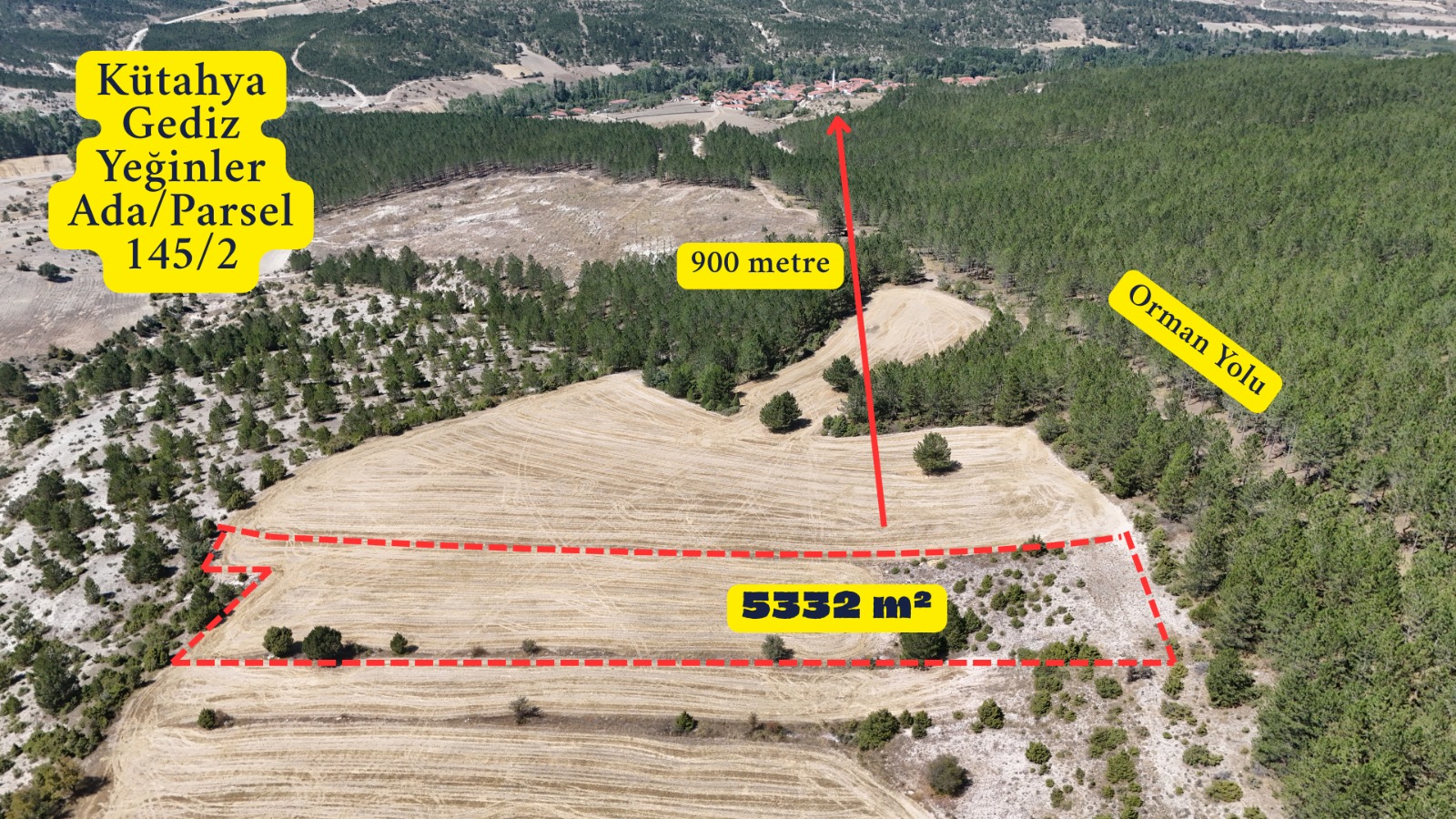    KÜTAHYA GEDİZ YEĞİNLER  KÖYÜNDE 5.332  M² TARLA  SATILIKTIR - KÜTAHYA GEDİZ fotoğraf 8