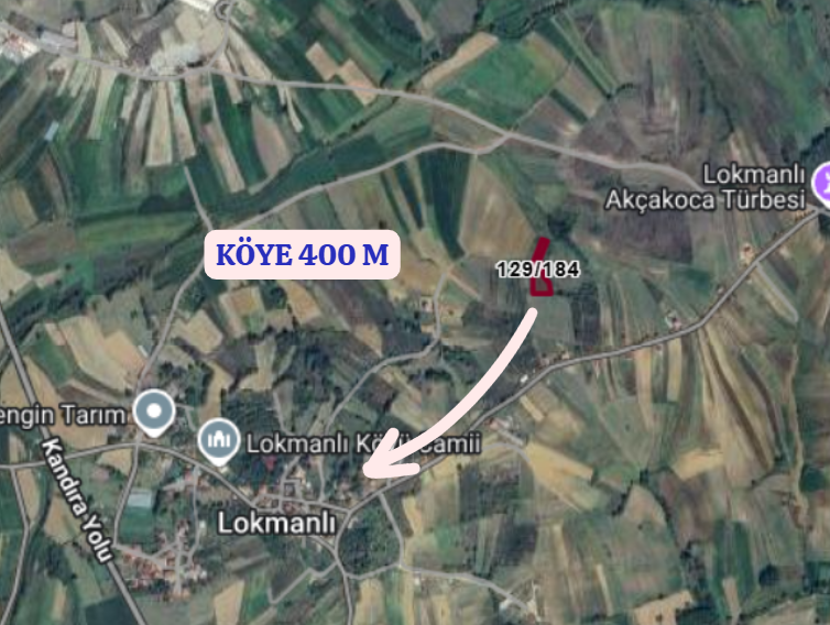 KOCAELİ KANDIRA LOKMANLI   KÖYÜNDE 1.930 M²  TARLA  SATILIKTIR - KOCAELİ KANDIRA fotoğraf 5