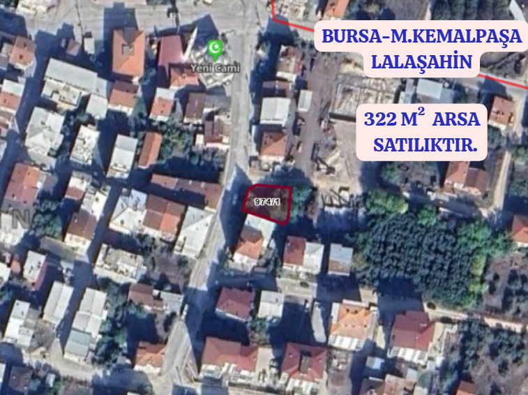 BURSA M.KEMAL PAŞA  LALAŞAHİN MAHALLESİNDE 322 M²  ARSA SATILIKTIR - BURSA MUSTAFAKEMALPAŞA fotoğraf 2