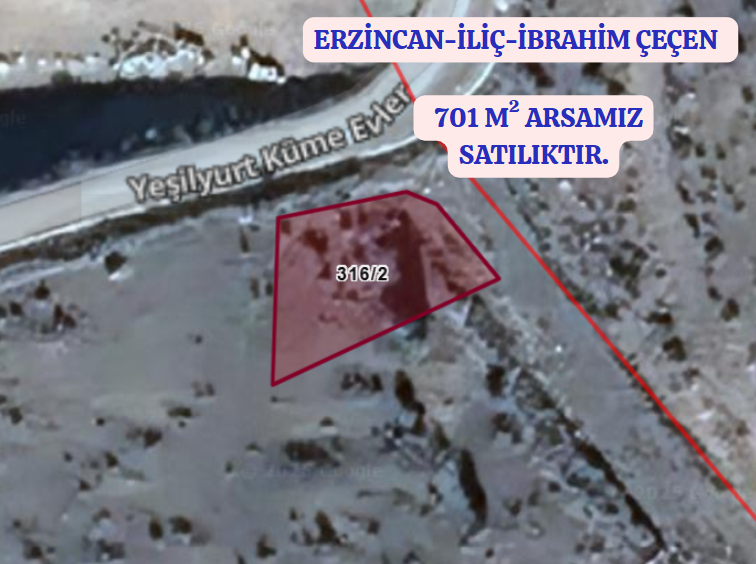 ERZİNCAN İLİÇ İBRAHİM ÇEÇEN KÖYÜNDE 701 M² ARSAMIZ  SATILIKTIR - ERZİNCAN İLİÇ fotoğraf 2