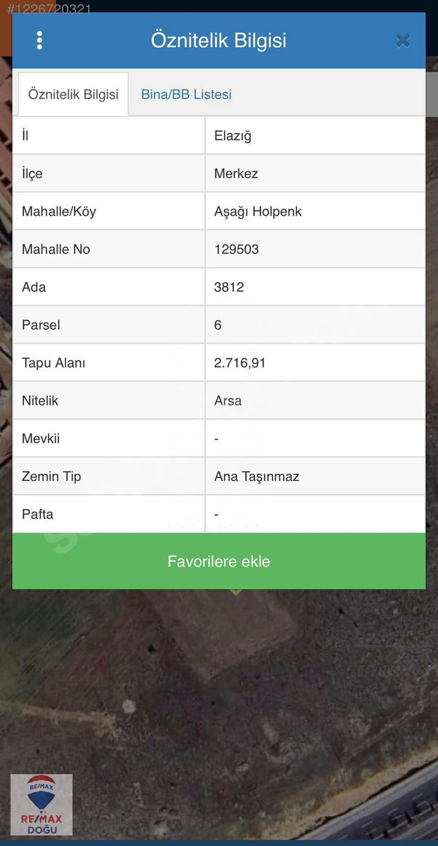 REMAX DOĞUDAN ATAŞEHİR MAH. 2.716M2 SATILIK VİLLA ARSASI - ELAZIĞ MERKEZ fotoğraf 5