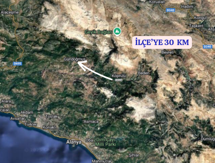 ANTALYA GÜNDOĞMUŞ KÖPRÜLÜ   KÖYÜNDE 1.014  M² TARLA  SATILIKTIR - ANTALYA GÜNDOĞMUŞ fotoğraf 5
