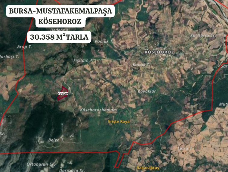 BURSA MUSTAFAKEMALPAŞA KÖSEHOROZ 30.358 M²  TARLA SATILIKTIR - BURSA MUSTAFAKEMALPAŞA fotoğraf 2