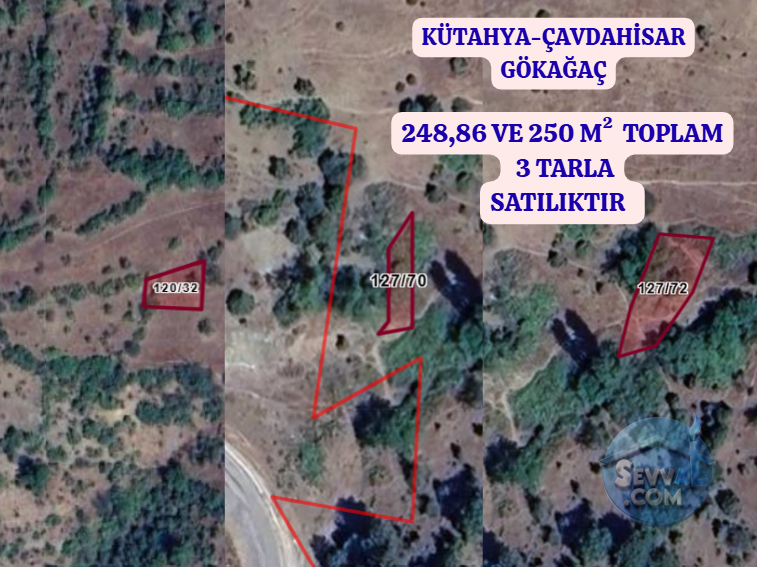 KÜTAHYA SİMAV BEDİRLER  KÖYÜNDE  248 ,86 VE 250 M²  TARLA SATILIKTIR - KÜTAHYA SİMAV fotoğraf 2