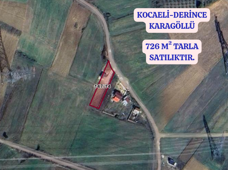 KOCAELİ DERİNCE KARAGÖLLÜ   KÖYÜNDE  726   M²  TARLA  SATILIKTIR - KOCAELİ DERİNCE fotoğraf 2