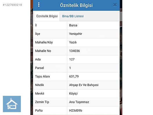 ÇAĞLAR'DAN YAZILI MH.DE KÖY İÇİ 632m2 ARSA İÇİNDE ESKİ KÖY EVİ - BURSA YENİŞEHİR fotoğraf 4