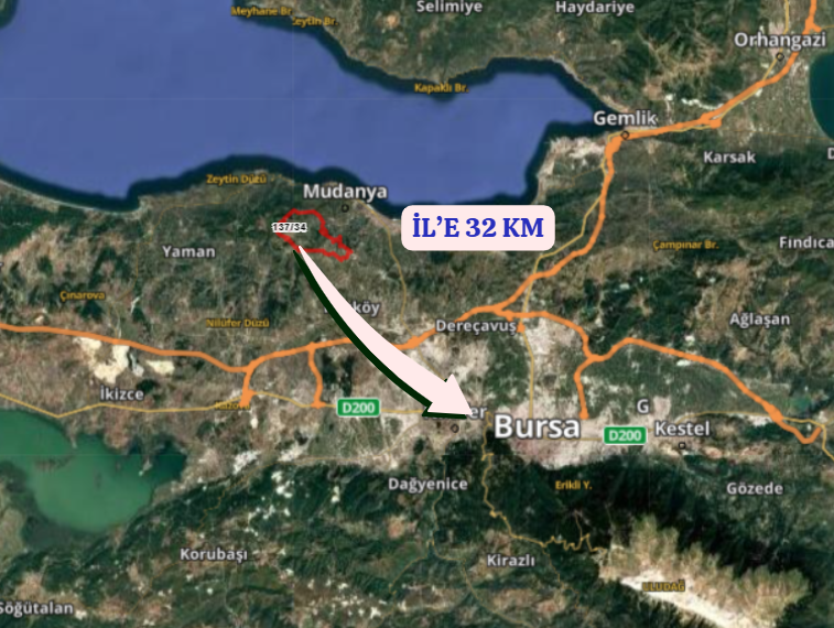 BURSA MUDANYA ÇEPNİ  KÖYÜNDE 7.362 M²  TARLA SATILIKTIR - BURSA MUDANYA fotoğraf 9