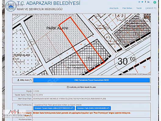 Sakarya Çevreyolu Üzeri Kipa AVM Yanı 6145m² Ticari İmarlı Arsa - SAKARYA ADAPAZARI fotoğraf 11