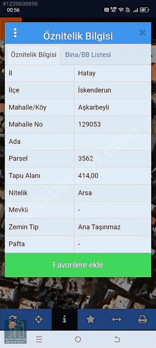 KURTULUŞ EMLAKTAN KOCATEPE MAHALLESİNDE SATILIK 414 M2 ARSA - HATAY İSKENDERUN fotoğraf 3