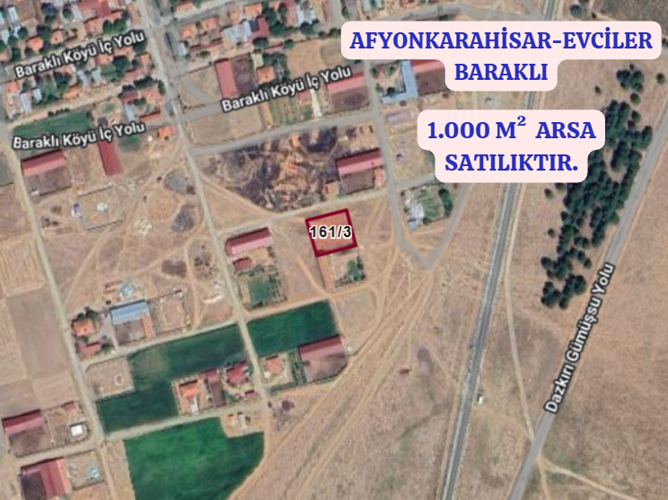 AFYONKARAHİSAR EVCİLER BARAKLI  KÖYÜNDE 1.000  M² ARSA  SATILIKTIR - AFYONKARAHİSAR EVCİLER fotoğraf 2