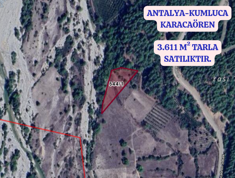 ANTALYA KUMLUCA KARACAÖREN  KÖYÜNDE 3.611  M² TARLA  SATILIKTIR - ANTALYA KUMLUCA fotoğraf 2