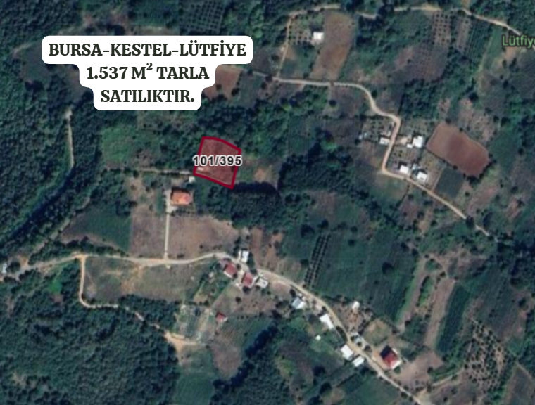 BURSA KESTEL LÜTFİYE KÖYÜ'NDE 1.537 M²  TARLA SATILIKTIR - BURSA KESTEL fotoğraf 2