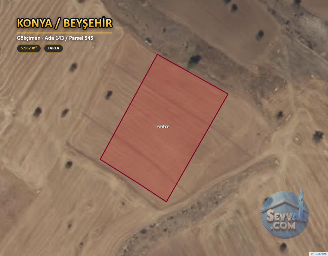 KONYA BEYŞEHİR GÖKÇİMEN 5.963 m² SATILIK ARSA - KONYA BEYŞEHİR fotoğraf 2