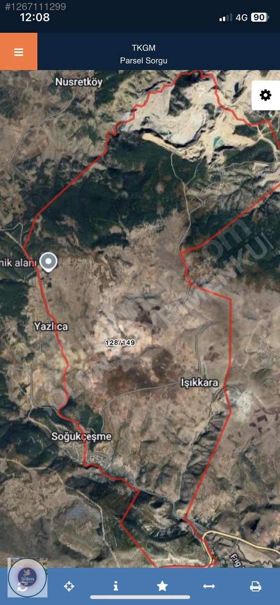 KÜTAHYA MERKEZ IŞIKKARA KÖYÜNDE SATILIK TARLA - KÜTAHYA MERKEZ fotoğraf 2