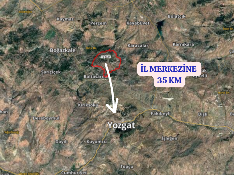 YOZGAT MERKEZ CİHANPAŞA KÖYÜNDE 1.033 M² TARLA SATILIKTIR. - YOZGAT MERKEZ fotoğraf 5