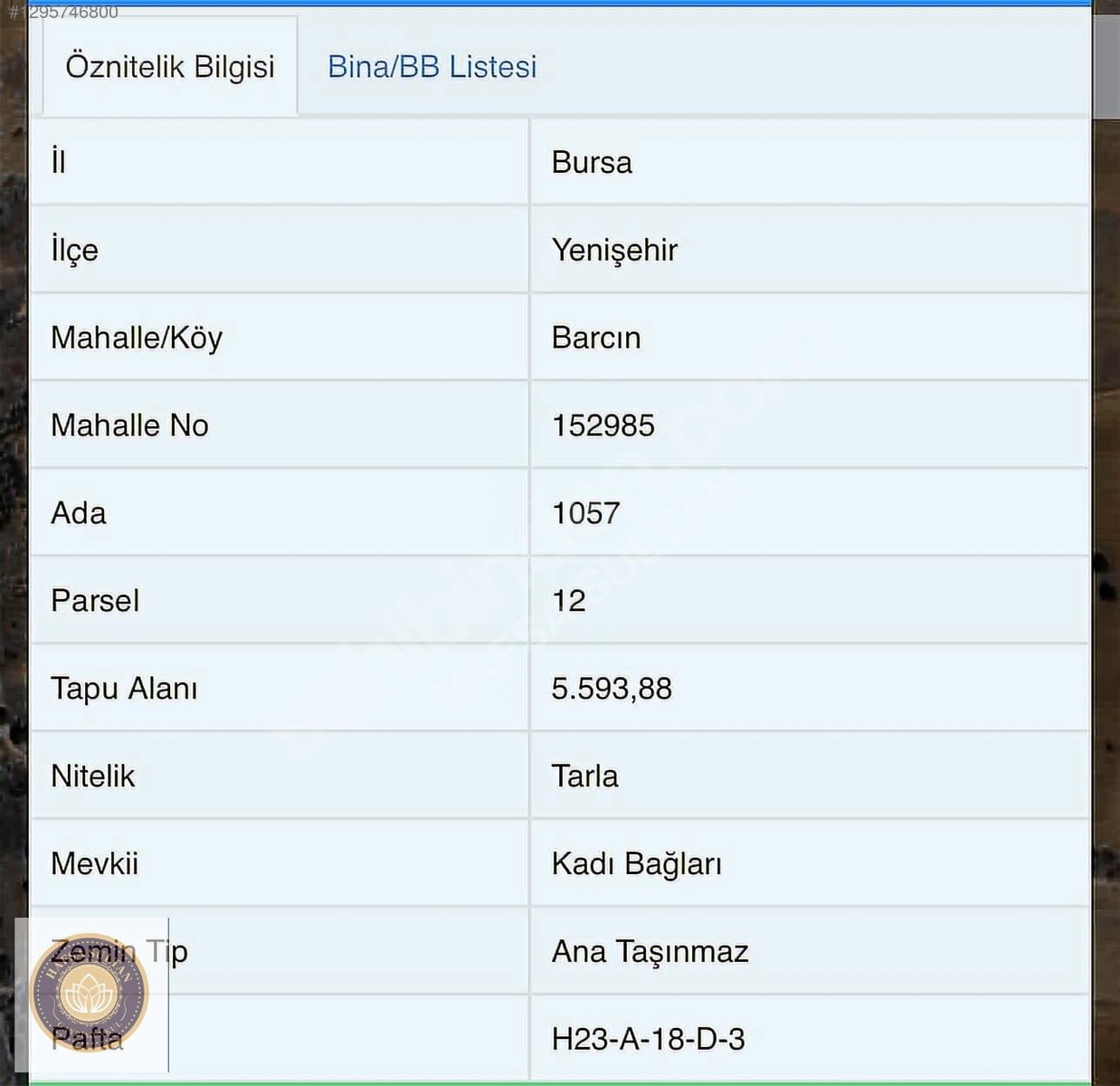 Y ŞEHİR BARCIN DA SATILIK. 5.600M2 TARLA - BURSA YENİŞEHİR fotoğraf 2