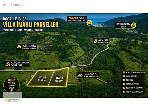 Mugada Arıönü'nde 833 M2 Villalık Arsa - BARTIN MERKEZ fotoğraf 3