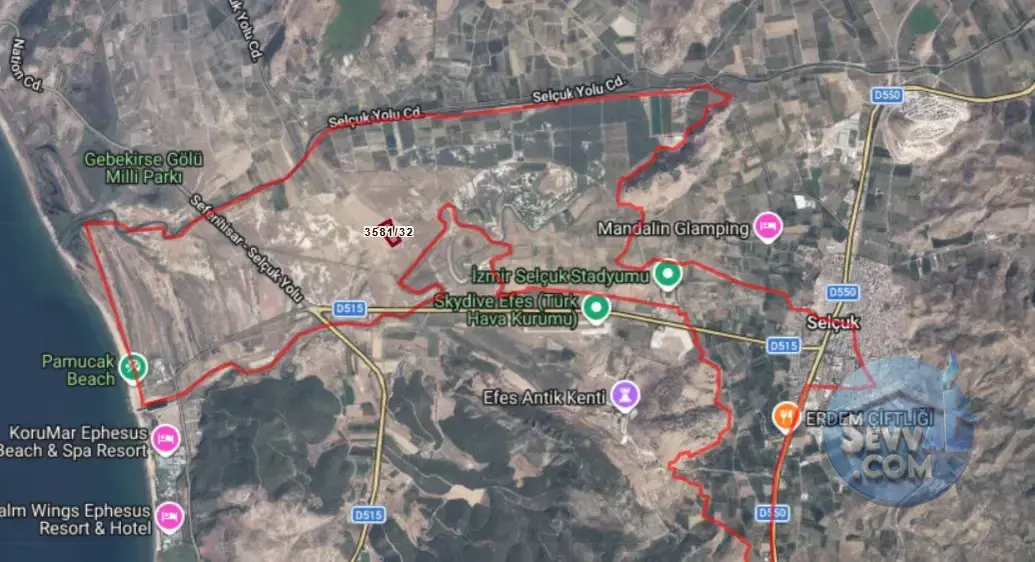 SELÇUK'TA DENIZE VE ŞEHIR MERKEZINE YAKIN SATILIK ARAZİ -TARLA - İZMİR SELÇUK fotoğraf 3