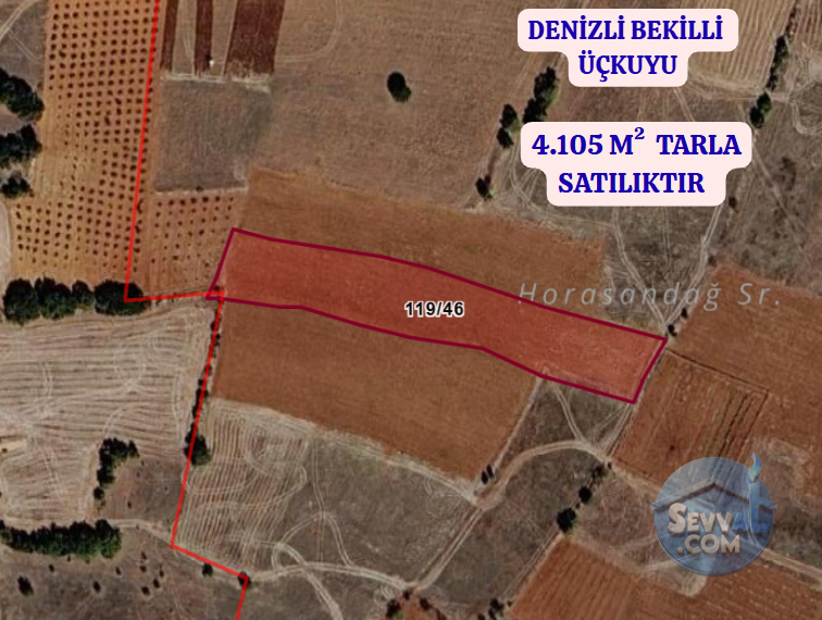 DENİZLİ BEKİLLİ ÜÇKUYU  KÖYÜNDE  4.105 M²  TARLA SATILIKTIR - DENİZLİ BEKİLLİ fotoğraf 2
