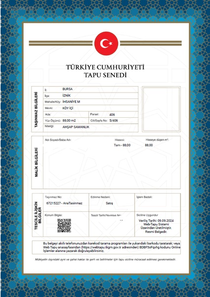 BURSA İZNİK İHSANİYE 88  M² SAMANLIK SATILIKTIR. - BURSA İZNİK fotoğraf 3
