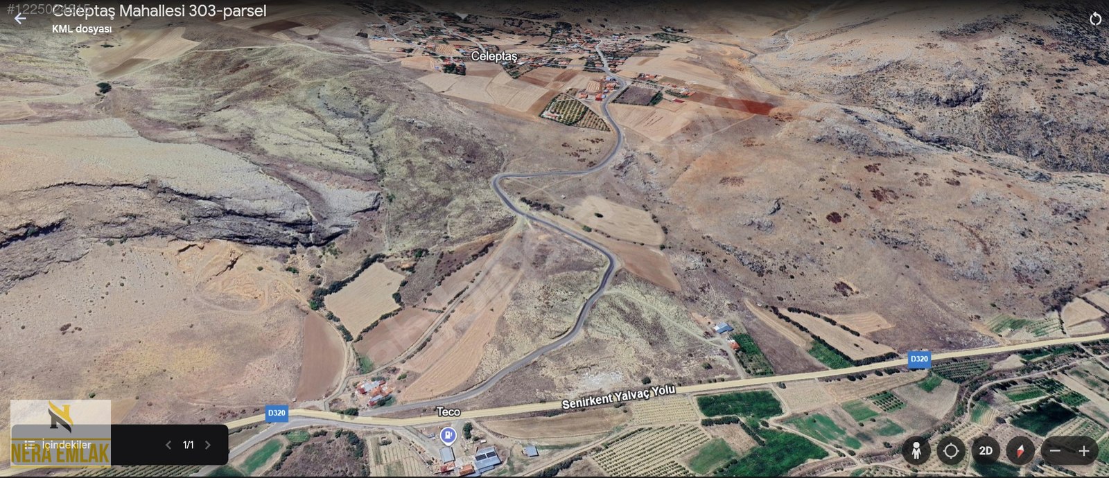EĞİRDİR GÖLÜ YAKINI TEKTAPU YERLEŞİMİN DİBİ KADASTRO YOLLU 372m2 - ISPARTA YALVAÇ fotoğraf 2