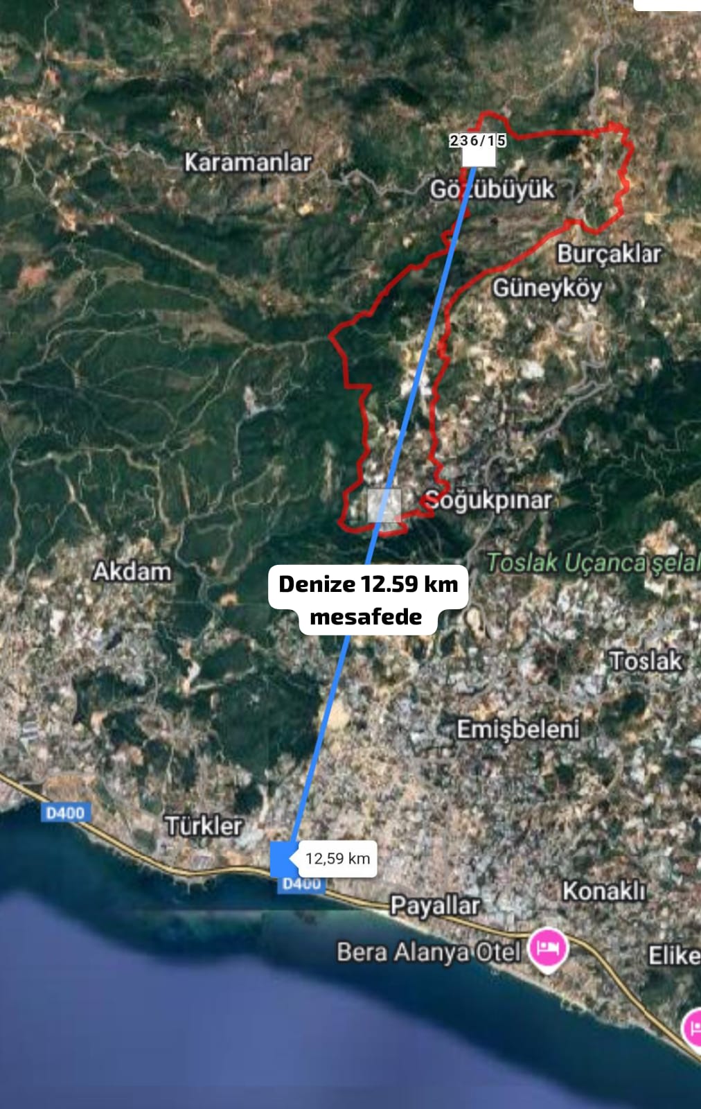 ANTALYA ALANYA GÖZÜBÜYÜK MAHALLESİNDE 680 M² FIRSAT YATIRIMLIK TARLA - ANTALYA ALANYA fotoğraf 3