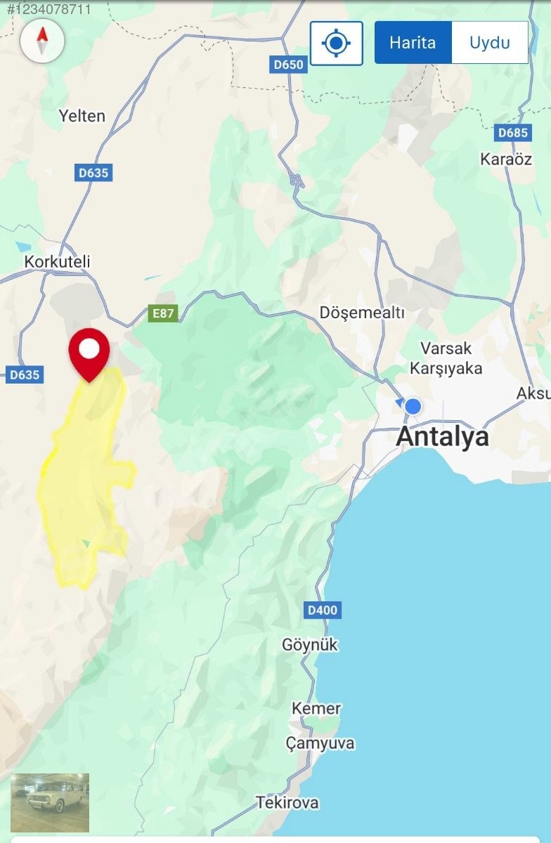 acil satılıkYazır a komşu olan imecik'te 950mtek tapuyer acildir - ANTALYA KORKUTELİ fotoğraf 12