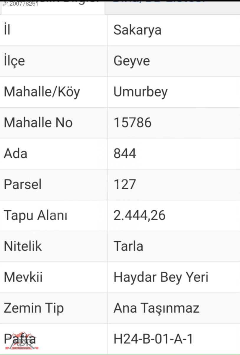 SAKARYA GEYVE UMURBEY MAH. 2444,26 M2 SATILIK TARLA - SAKARYA GEYVE fotoğraf 27