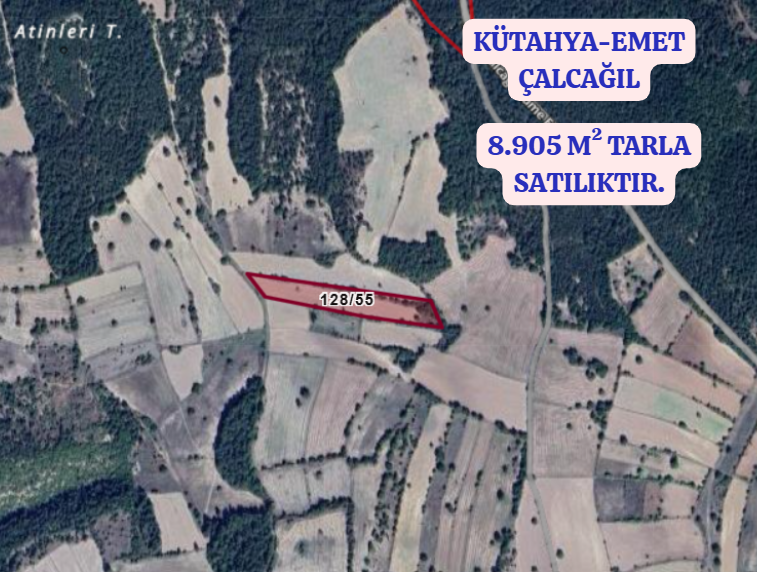 KÜTAHYA EMET ÇALCAĞIL   KÖYÜNDE 8.905  M² TARLA  SATILIKTIR - KÜTAHYA EMET fotoğraf 2