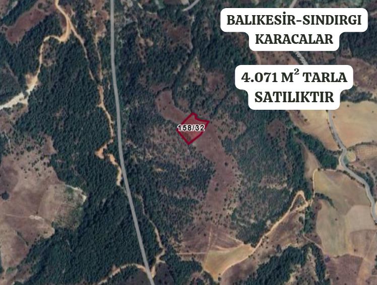 BALIKESİR SINDIRGI KARACALAR   KÖYÜNDE 4.071 M² TARLA  SATILIKTIR - BALIKESİR SINDIRGI fotoğraf 2