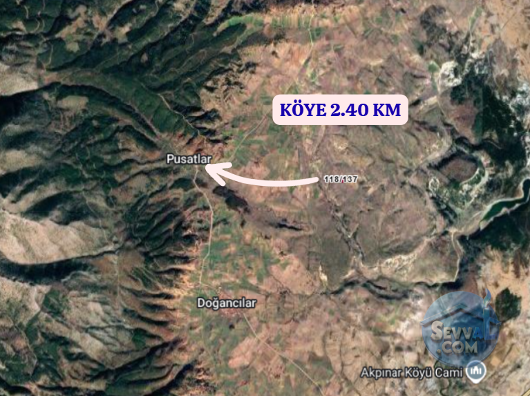 KÜTAHYA ÇAVDARHİSAR PUSATLAR  KÖYÜNDE 1.895 M²  TARLA  SATILIKTIR - KÜTAHYA ÇAVDARHİSAR fotoğraf 4