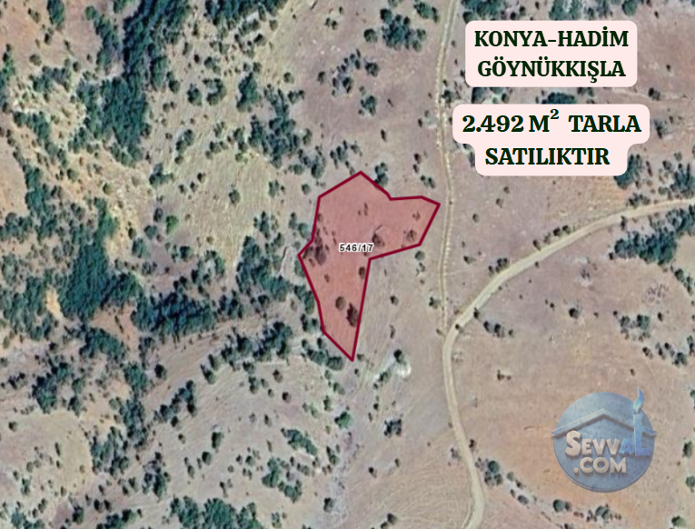 KONYA HADİM GÖYNÜKKIŞLA  KÖYÜNDE 2.492 M²  TARLA  SATILIKTIR - KONYA HADİM fotoğraf 2